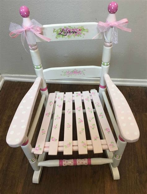Childs Rocking Chair Hand Painted Rocking Chair Baby Etsy Painted