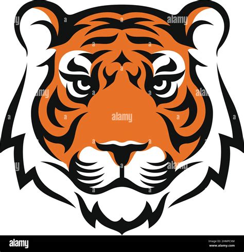 Simple Design Of Tiger Head Tattoo Style Vector Stock Vector Image