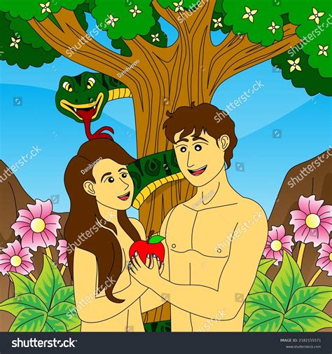 14 Bible Drawing Adam And Eve For Kid Images, Stock Photos, 3D objects