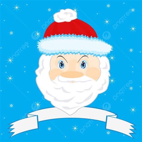 Gambar Santa Claus Meriah Dengan Latar Belakang Biru Dan Kepingan Salju Sukacita Kepingan
