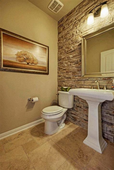 Best Bathroom Designs 2018 26 Powder Room Decor Stone Accent Walls