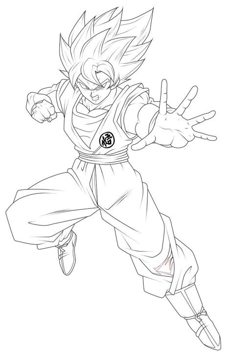 Goku Super Saiyan Lineart By Chronofz On Deviantart Dragon Ball Super