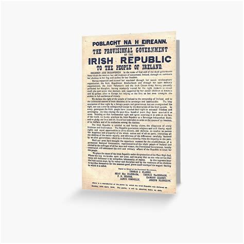 1916 Irish Proclamation Greeting Card By Hythloday Redbubble