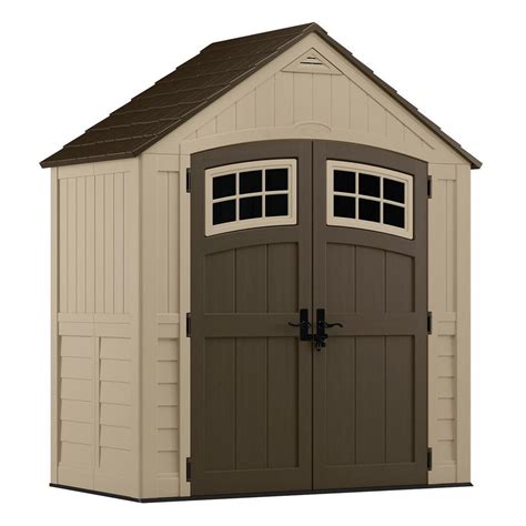 The princeton 10×10 storage shed allows you to customize your shed with paint and shingles (not included) to match your home. Suncast Sutton 7 ft. 4.5 in. x 3 ft. 11.75 in. Resin ...