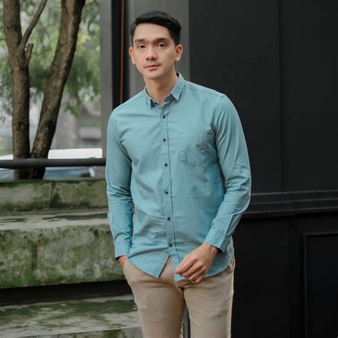 Jual Kemeja Pria Mens Polosan Lengan Panjang Coolman Pakaian Pria