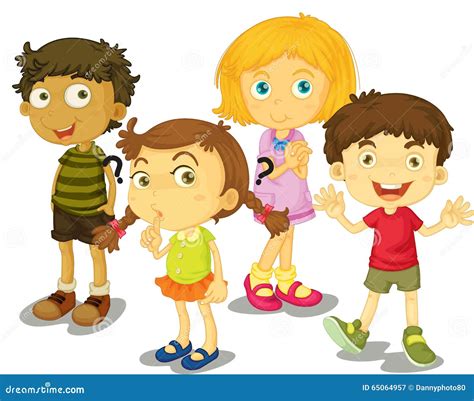 Cute Boys And Girls Together Stock Vector Illustration Of Team