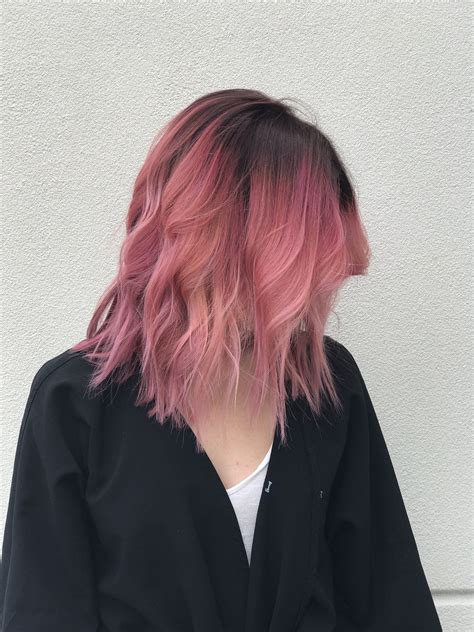 Dark Roots Pink Hair Pink Hair Dye Dark Pink Hair Pastel Pink Hair