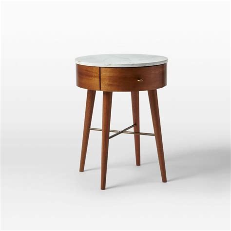West Elm Penelope Nightstand, Small, Acorn/Marble - AptDeco