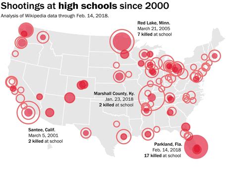 eighteen years of gun violence in u s schools mapped the washington post