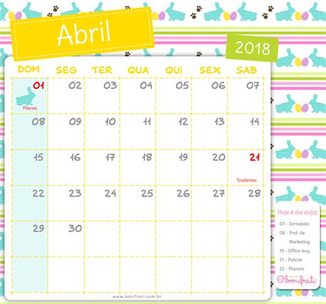 04 Bonifrati Calendario Abril 2018 Planner Letters Map