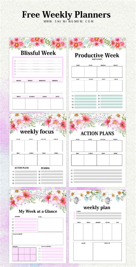 Free Weekly Planning Templates 15 Beautiful Options Free Weekly