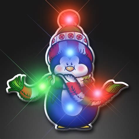 Led Snowman With Christmas Light Up Pin Flashingblinkylights