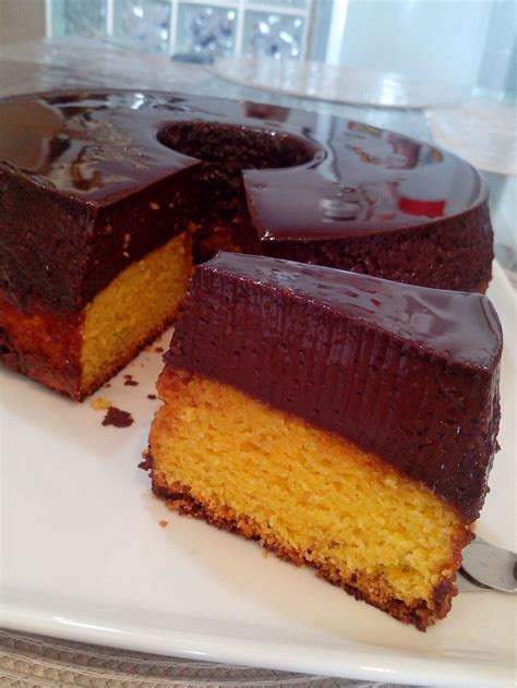 Bolo De Cenoura E Pudim De Chocolate Cake Desserts Cupcake Cakes Cake