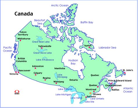 A map (visual representation of an area). カナダ地図（日本語・英語） Canada Map