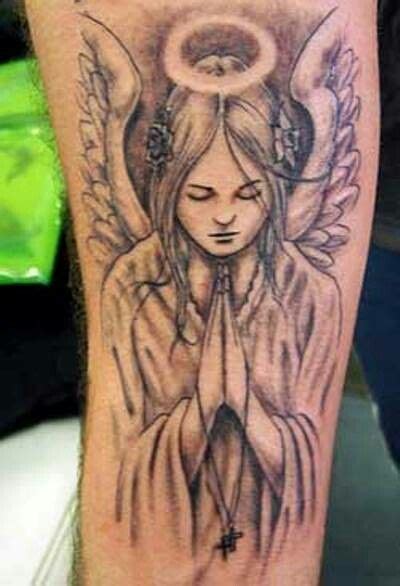 Angel Praying Tattoo Tatoeage Ideeën Tatoeages Tatoeage