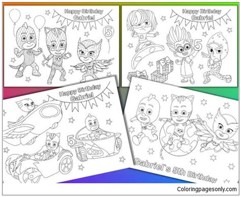 Birthday Printable Pj Masks Coloring Pages