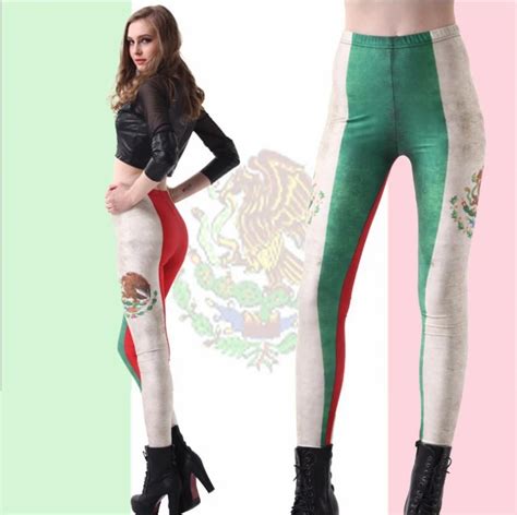 2015 Spring Thin Mexico Flag Printed Sexy Legging For Women Lycra Spandex Leggings Aztec