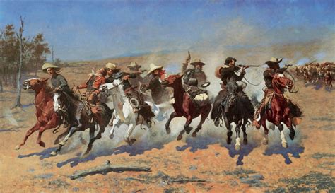 A Dash For The Timber By Frederic Remington Western Cowboys Canvas