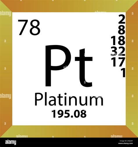 Tabla Periódica Del Elemento Químico Platino Del Pt Ilustración