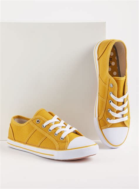 Style Feb G12 5 Eyelet Plain Mustard Yellow Yellow Womens Shoes