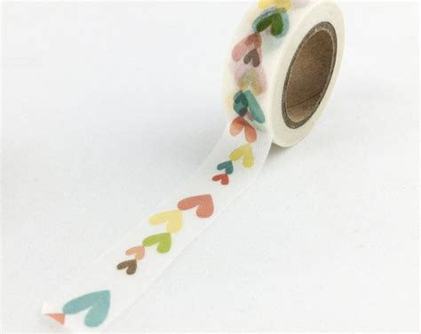 light multi color layered heart pattern washi tape japanese tape love masking tape