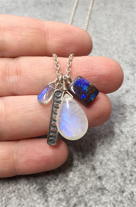 Opal Necklace Boulder Opal Pendant Natural Opal Opal Etsy