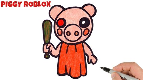 How To Draw Roblox Piggy Easy Drawings Dibujos Faciles Dessins