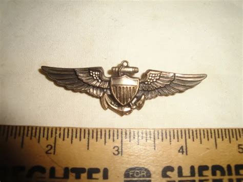 Wwii Us Navy Pilots Wings Usmc Aviator Pin 120 10k On Sterling Ns