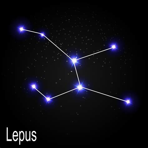 Lepus Constellation With Beautiful Bright Stars On The Background Of