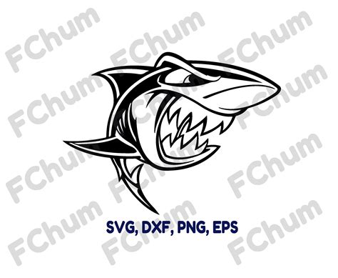 Digital Prints Art And Collectibles Prints Silhouette Shark Clipart Shark