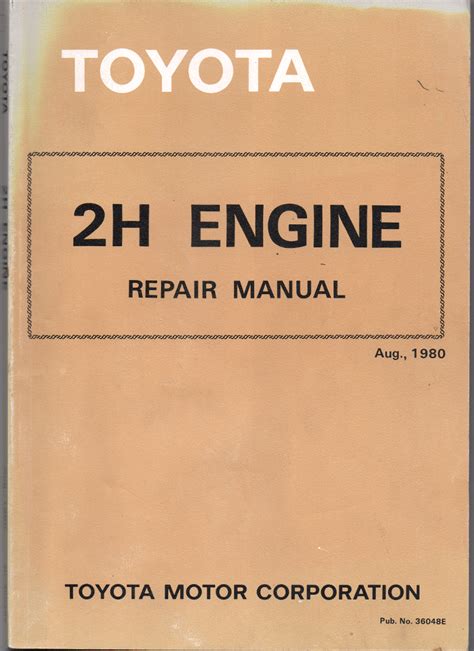 Toyota 2h Engine Repair Manual Used Workshop Car Manualsrepair Books