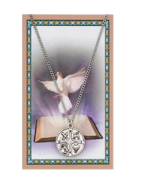 Rcia Medal Necklace Chain With Laminated Holy Card Agapao Store