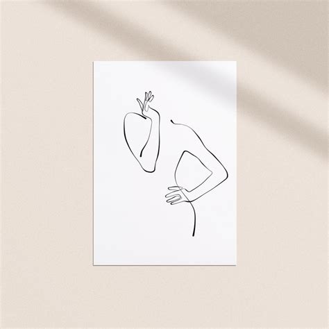 Minimal Line Drawing Woman Minimalist Body Print Abstract Etsy