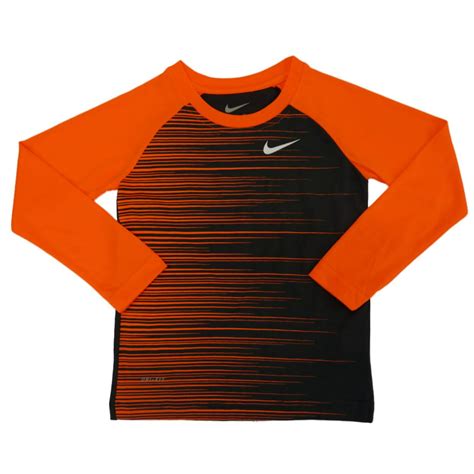 Nike Nike Toddler Boys Orange And Black Dri Fit Shirt Long Sleeve