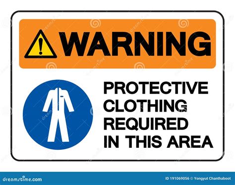 Warning Protective Clothing Required In This Area Symbol Signvector