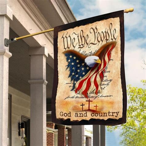 God And Country Patriotic American Flag Rustic July 4th Flag Etsy