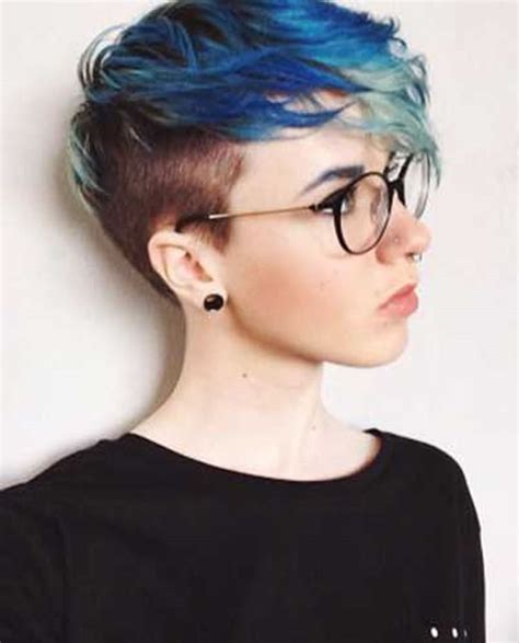 blue short hair combinations and pixie haircut ideas for ladies 2019 fashionre