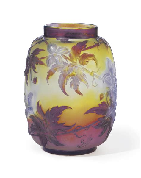 Emile Galle 1846 1904 A Clematis Mold Blown Glass Vase Circa 1900 Christie S