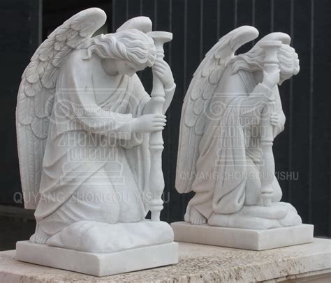 On Sale Marble Stone Angel Statue Sculpture Kneeling On The Ground