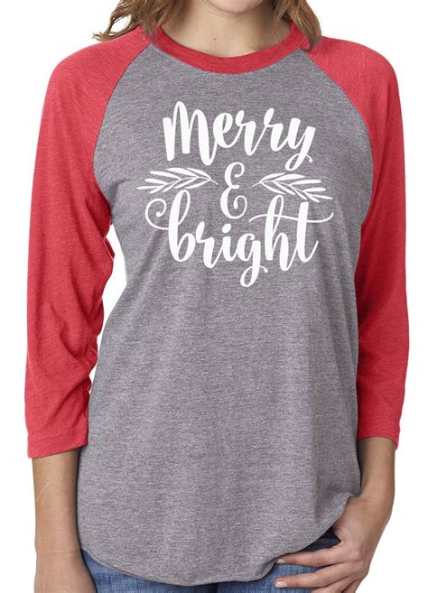 Merry And Bright Shirt For Christmas Shirts For Women Etsy