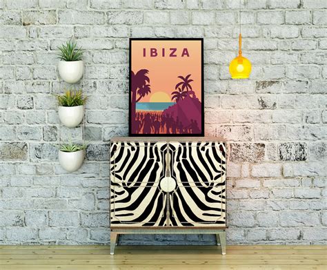 Ibiza Travel Poster Framed Or Unframed Modern Minimal Etsy