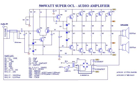 Dc voltage and transformer the heart of this entire circuit anti bag snatching alarm is operational amplifier ic ca. Power Amplifier OCL 500Watt RMS - Electronic Circuit