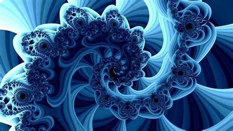 Download Pattern Psychedelic Trippy Blue Design Abstract Fractal Hd