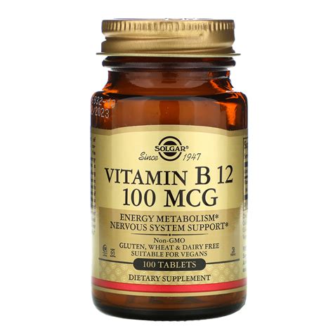 Solgar Vitamin B12 100 Mcg 100 Tablets