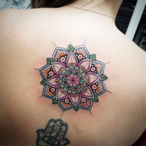 Mandala Tattoo In Colors On Back Mandala Tattoo Design Colorful