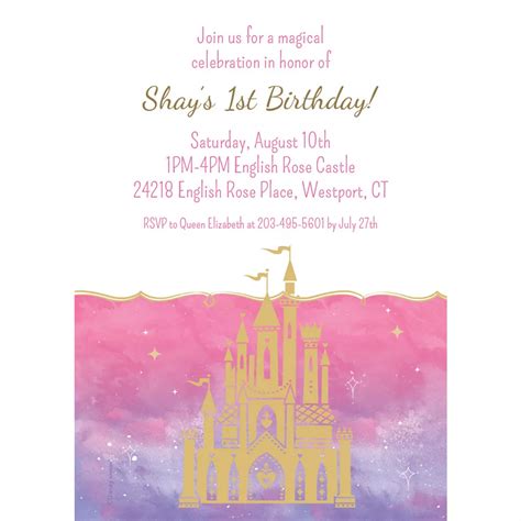 Custom Once Upon A Time Disney Princess 1st Birthday Invitations