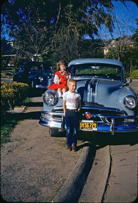 Kids Pontiacs Kodachrome 1953 High Resolution Photo Pontiac