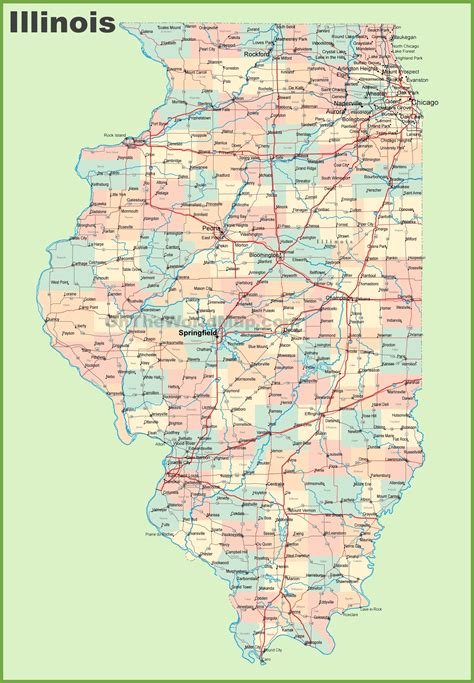 Detailed Illinois Highway Map