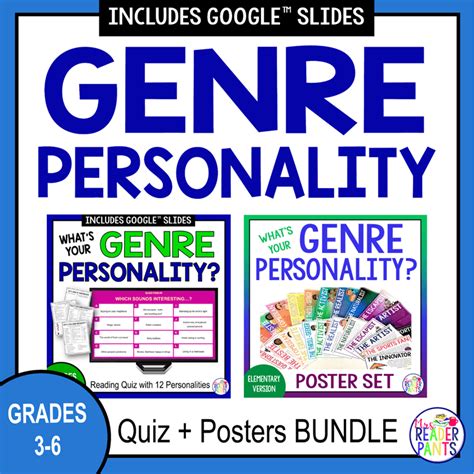 Elementary Genre Personality Quiz Bundle Includes Quiz And Posters