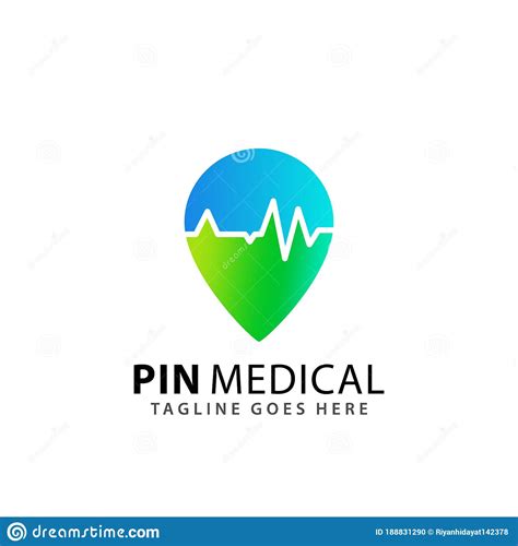Abstract Pin Mark Medical Logos Design Vector Illustration Template